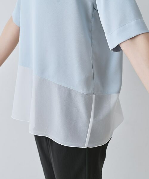 INDIVI / インディヴィ カットソー | 【洗える】裾シアー半袖トップス | 詳細23