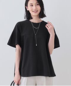 INDIVI / インディヴィ カットソー | 【洗える／体型カバー】凹凸素材フレアデザイントップス