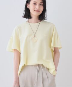 INDIVI / インディヴィ カットソー | 【洗える／体型カバー】凹凸素材フレアデザイントップス