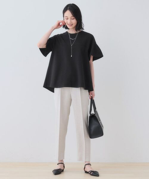 INDIVI / インディヴィ カットソー | 【洗える／体型カバー】凹凸素材フレアデザイントップス | 詳細10