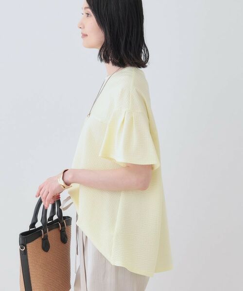 INDIVI / インディヴィ カットソー | 【洗える／体型カバー】凹凸素材フレアデザイントップス | 詳細13