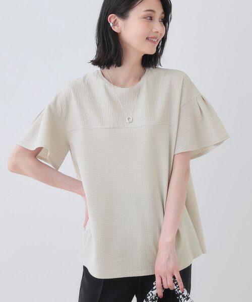 INDIVI / インディヴィ カットソー | 【洗える／体型カバー】凹凸素材フレアデザイントップス | 詳細17