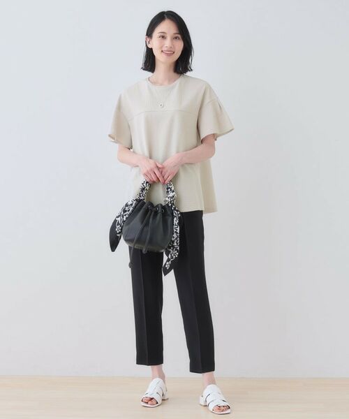 INDIVI / インディヴィ カットソー | 【洗える／体型カバー】凹凸素材フレアデザイントップス | 詳細19