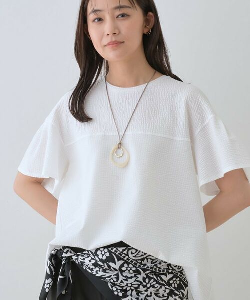 INDIVI / インディヴィ カットソー | 【洗える／体型カバー】凹凸素材フレアデザイントップス | 詳細2