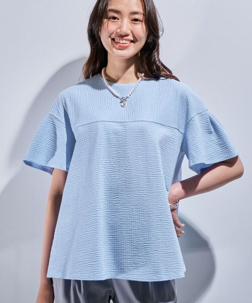 INDIVI / インディヴィ カットソー | 【洗える／体型カバー】凹凸素材フレアデザイントップス | 詳細21