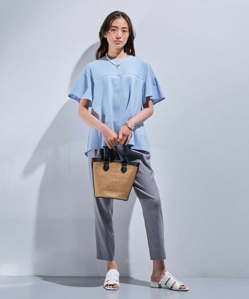 INDIVI / インディヴィ カットソー | 【洗える／体型カバー】凹凸素材フレアデザイントップス | 詳細22