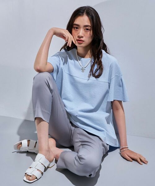 INDIVI / インディヴィ カットソー | 【洗える／体型カバー】凹凸素材フレアデザイントップス | 詳細23