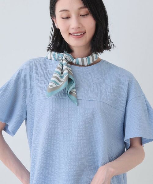 INDIVI / インディヴィ カットソー | 【洗える／体型カバー】凹凸素材フレアデザイントップス | 詳細24