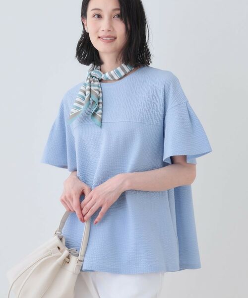 INDIVI / インディヴィ カットソー | 【洗える／体型カバー】凹凸素材フレアデザイントップス | 詳細25