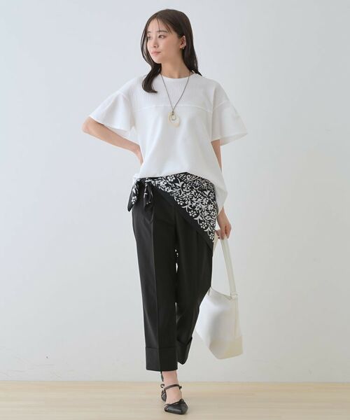 INDIVI / インディヴィ カットソー | 【洗える／体型カバー】凹凸素材フレアデザイントップス | 詳細4