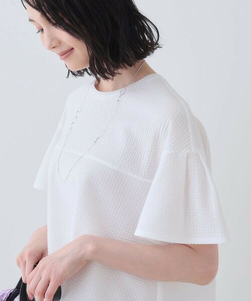 INDIVI / インディヴィ カットソー | 【洗える／体型カバー】凹凸素材フレアデザイントップス | 詳細5