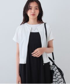 INDIVI / インディヴィ ニット・セーター | 【洗える】ブルゾン風ジップニットベスト