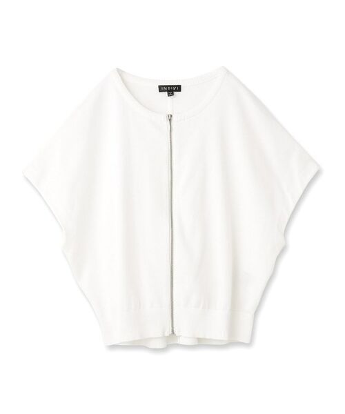 INDIVI / インディヴィ ニット・セーター | 【洗える】ブルゾン風ジップニットベスト | 詳細1