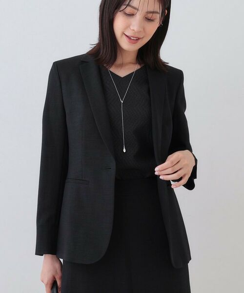 INDIVI / インディヴィ テーラードジャケット | 【日本製】リネンライクテーラードジャケット(ブラック(019))
