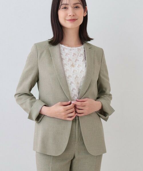INDIVI / インディヴィ テーラードジャケット | 【日本製】リネンライクテーラードジャケット(キャメルブラウン(441))