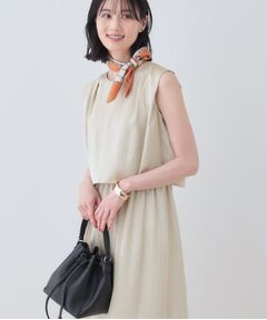 INDIVI / インディヴィ ミニ丈・ひざ丈ワンピース | 【洗える／UVケア／セット見え】ストライプ柄サテンワンピース