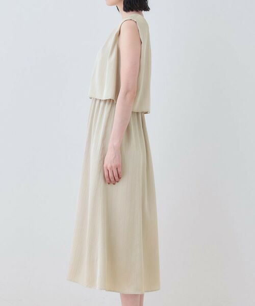 INDIVI / インディヴィ ミニ丈・ひざ丈ワンピース | 【洗える/UVケア/セット見え】ストライプ柄サテンワンピース | 詳細11