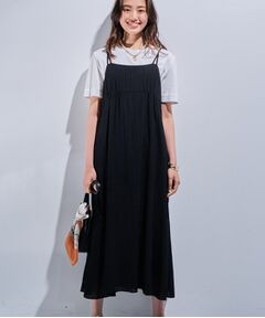 INDIVI / インディヴィ ワンピース | 【洗える／凹凸素材】シャーリング調素材キャミワンピース