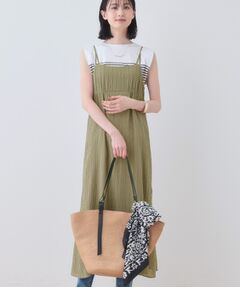 INDIVI / インディヴィ ワンピース | 【洗える／凹凸素材】シャーリング調素材キャミワンピース