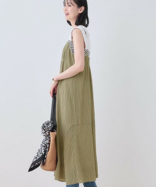 INDIVI / インディヴィ ワンピース | 【洗える/凹凸素材】シャーリング調素材キャミワンピース | 詳細10