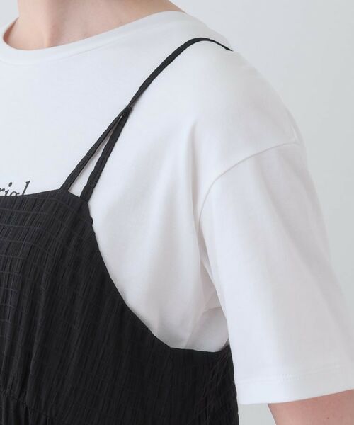 INDIVI / インディヴィ ワンピース | 【洗える/凹凸素材】シャーリング調素材キャミワンピース | 詳細18