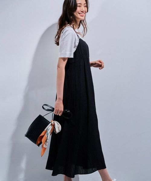 INDIVI / インディヴィ ワンピース | 【洗える/凹凸素材】シャーリング調素材キャミワンピース | 詳細2