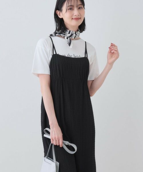 INDIVI / インディヴィ ワンピース | 【洗える/凹凸素材】シャーリング調素材キャミワンピース | 詳細5