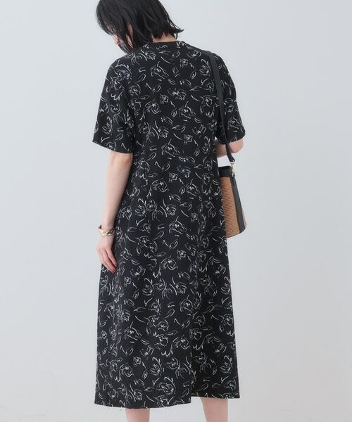 INDIVI / インディヴィ ミニ丈・ひざ丈ワンピース | 【洗える／UVケア／羽織り可能】フラワー柄前あきワンピース | 詳細10