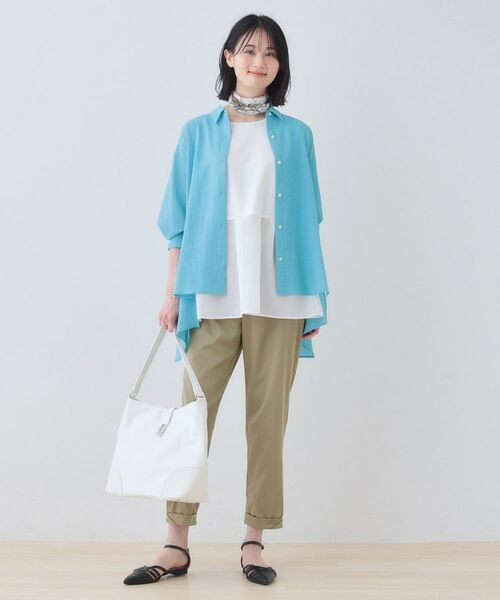 INDIVI / インディヴィ ショート・ハーフ・半端丈パンツ | 【洗える／高ストレッチ】クロップド丈サテンテーパードパンツ | 詳細12