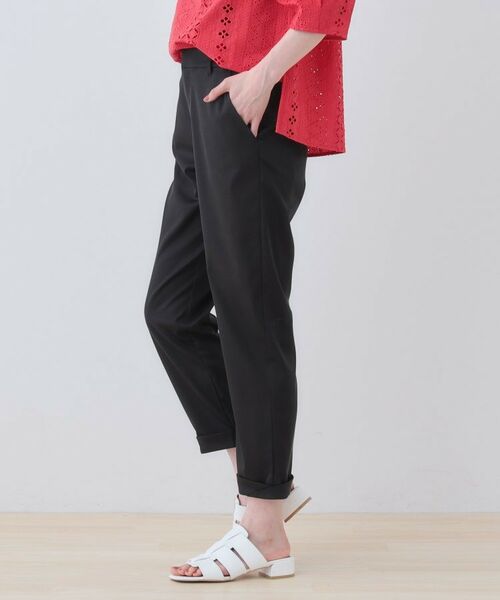 INDIVI / インディヴィ ショート・ハーフ・半端丈パンツ | 【洗える／高ストレッチ】クロップド丈サテンテーパードパンツ | 詳細6