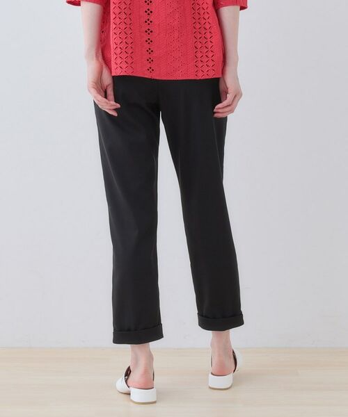 INDIVI / インディヴィ ショート・ハーフ・半端丈パンツ | 【洗える／高ストレッチ】クロップド丈サテンテーパードパンツ | 詳細7