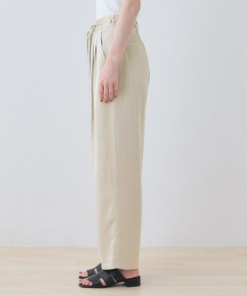 INDIVI / インディヴィ パンツ | 【洗える／UVケア／サッシュベルト付】ストライプ柄サテンテーパードパンツ | 詳細11