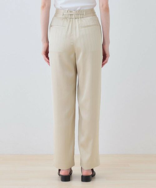 INDIVI / インディヴィ パンツ | 【洗える／UVケア／サッシュベルト付】ストライプ柄サテンテーパードパンツ | 詳細12