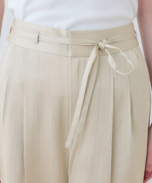 INDIVI / インディヴィ パンツ | 【洗える／UVケア／サッシュベルト付】ストライプ柄サテンテーパードパンツ | 詳細13