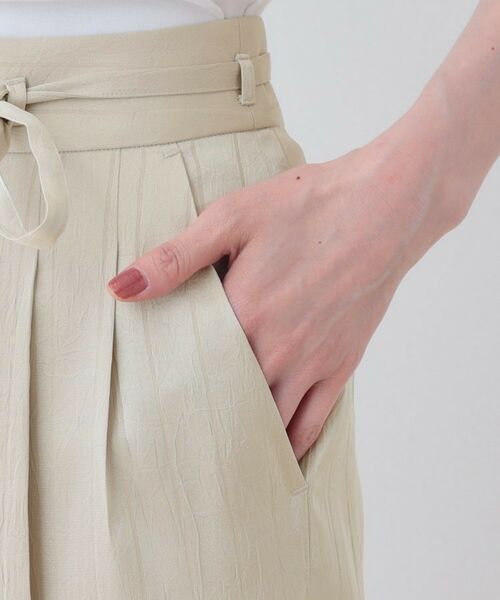 INDIVI / インディヴィ パンツ | 【洗える／UVケア／サッシュベルト付】ストライプ柄サテンテーパードパンツ | 詳細15