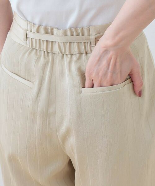 INDIVI / インディヴィ パンツ | 【洗える／UVケア／サッシュベルト付】ストライプ柄サテンテーパードパンツ | 詳細17