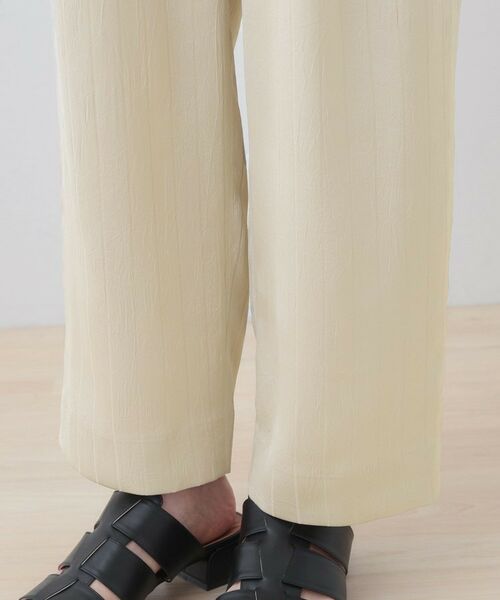 INDIVI / インディヴィ パンツ | 【洗える／UVケア／サッシュベルト付】ストライプ柄サテンテーパードパンツ | 詳細18