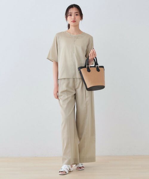 INDIVI / インディヴィ パンツ | 【日本製／SETUP可能】ガーゼ素材ワイドパンツ | 詳細8