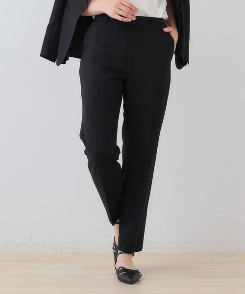 INDIVI / インディヴィ パンツ | 【日本製】リネンライクテーパードパンツ(ブラック(019))