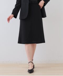 INDIVI / インディヴィ ミニ・ひざ丈スカート | 【日本製】リネンライクセミフレアースカート