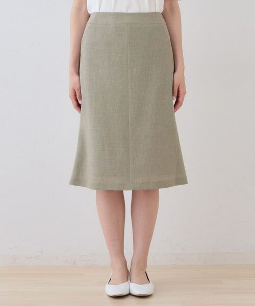INDIVI / インディヴィ ミニ・ひざ丈スカート | 【日本製】リネンライクセミフレアースカート | 詳細10