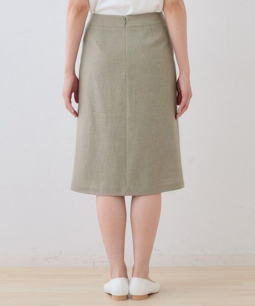 INDIVI / インディヴィ ミニ・ひざ丈スカート | 【日本製】リネンライクセミフレアースカート | 詳細12