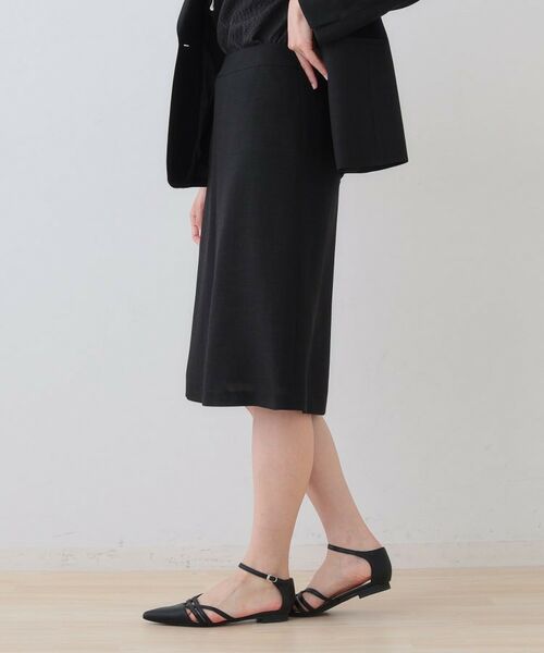 INDIVI / インディヴィ ミニ・ひざ丈スカート | 【日本製】リネンライクセミフレアースカート | 詳細2