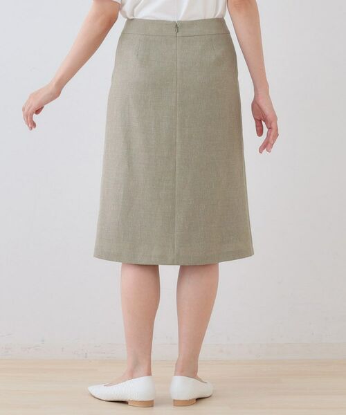 INDIVI / インディヴィ ミニ・ひざ丈スカート | 【日本製】リネンライクセミフレアースカート | 詳細6