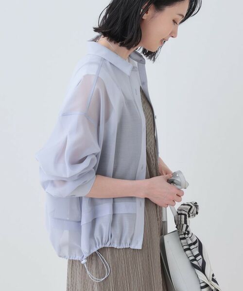 INDIVI / インディヴィ シャツ・ブラウス | 【洗える／ドロスト付】トレンドシアーシャツ | 詳細10
