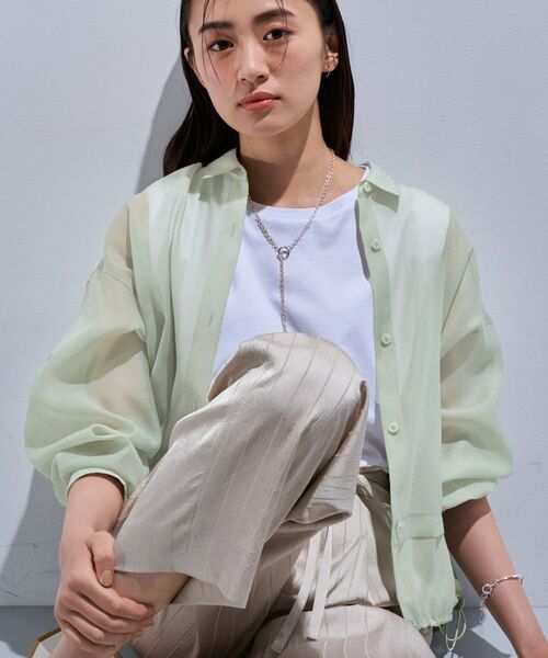 INDIVI / インディヴィ シャツ・ブラウス | 【洗える／ドロスト付】トレンドシアーシャツ | 詳細13
