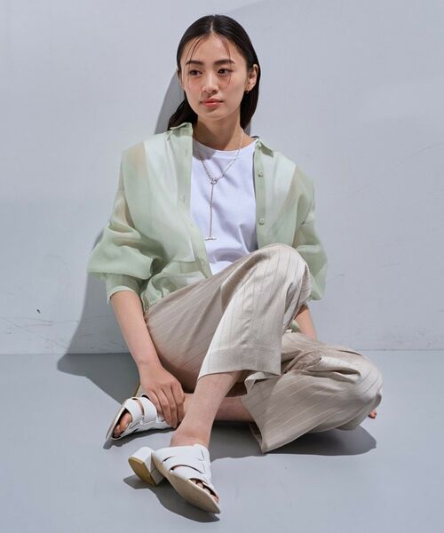 INDIVI / インディヴィ シャツ・ブラウス | 【洗える／ドロスト付】トレンドシアーシャツ | 詳細14