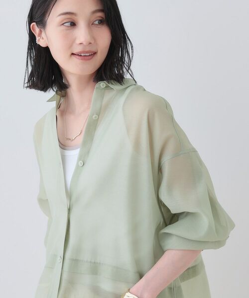 INDIVI / インディヴィ シャツ・ブラウス | 【洗える／ドロスト付】トレンドシアーシャツ | 詳細16