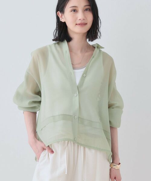 INDIVI / インディヴィ シャツ・ブラウス | 【洗える／ドロスト付】トレンドシアーシャツ | 詳細17