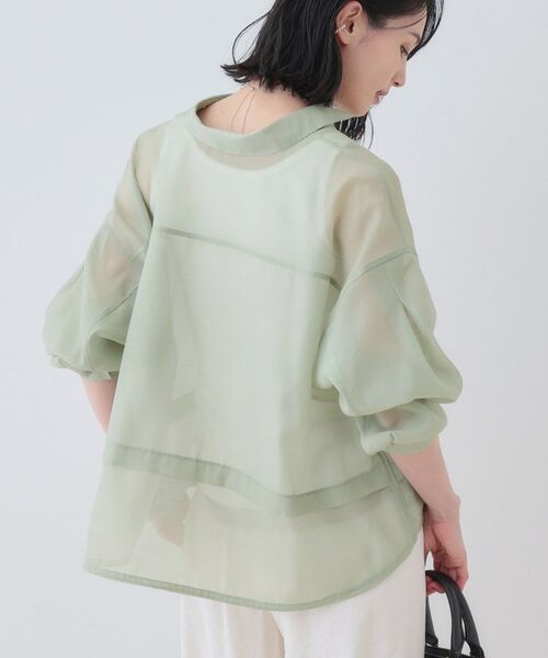 INDIVI / インディヴィ シャツ・ブラウス | 【洗える／ドロスト付】トレンドシアーシャツ | 詳細18